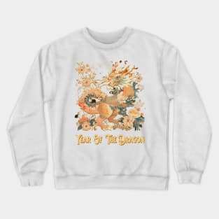 Dragon's Blooming Splendor: Year of the Dragon Crewneck Sweatshirt